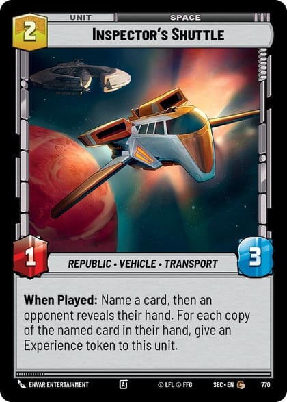 Inspector's Shuttle (Foil), Secrets of Power 770