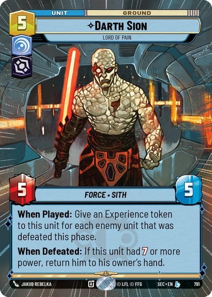 Darth Sion - Lord of Pain (Hyperspace Foil), Secrets of Power 791