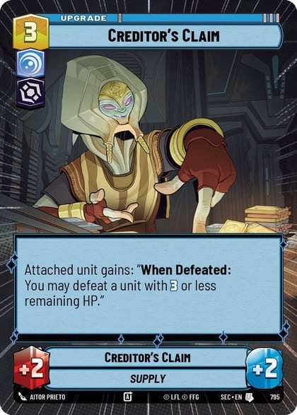 Creditor's Claim (Hyperspace Foil), Secrets of Power 795