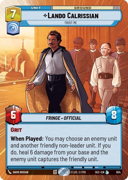 Lando Calrissian - Trust Me (Hyperspace Foil), Secrets of Power 824