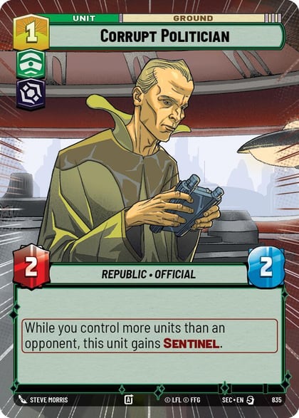 Corrupt Politician (Hyperspace Foil), Secrets of Power 835