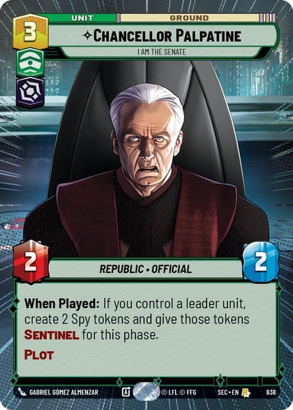 Chancellor Palpatine - I Am the Senate (Hyperspace Foil), Secrets of Power 838