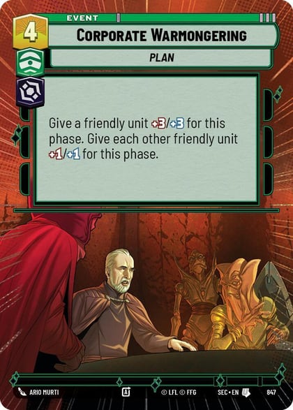 Corporate Warmongering (Hyperspace Foil), Secrets of Power 847