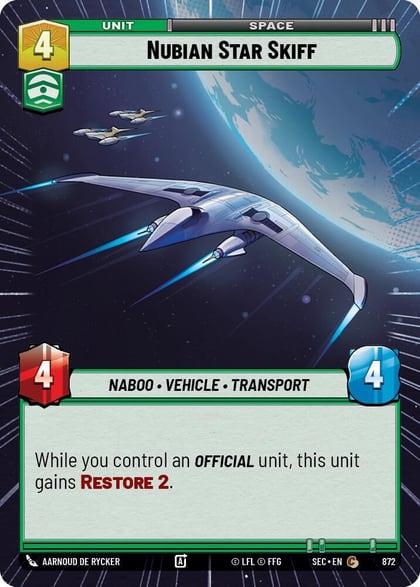 Nubian Star Skiff (Hyperspace Foil), Secrets of Power 872