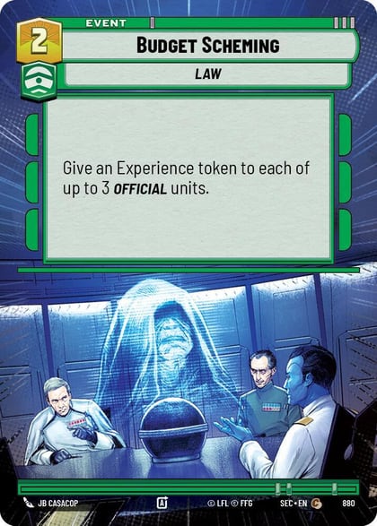 Budget Scheming (Hyperspace Foil), Secrets of Power 880