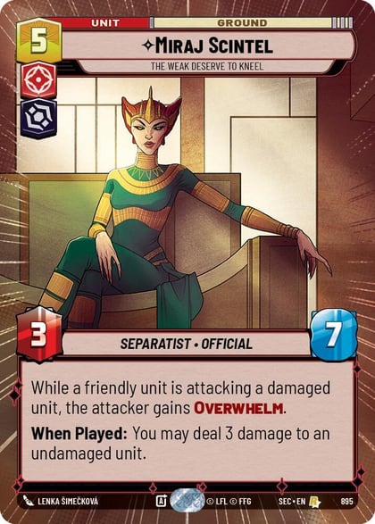 Miraj Scintel - The Weak Deserve to Kneel (Hyperspace Foil), Secrets of Power 895