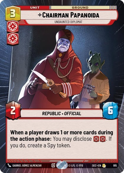 Chairman Papanoida - Undaunted Diplomat (Hyperspace Foil), Secrets of Power 915