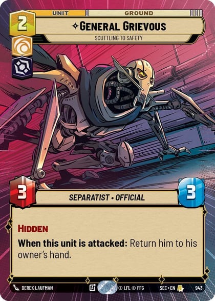 General Grievous - Scuttling to Safety (Hyperspace Foil), Secrets of Power 943