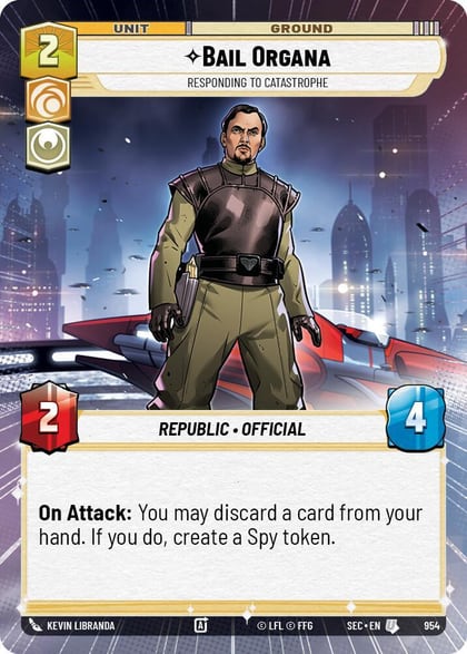 Bail Organa - Responding to Catastrophe (Hyperspace Foil), Secrets of Power 954