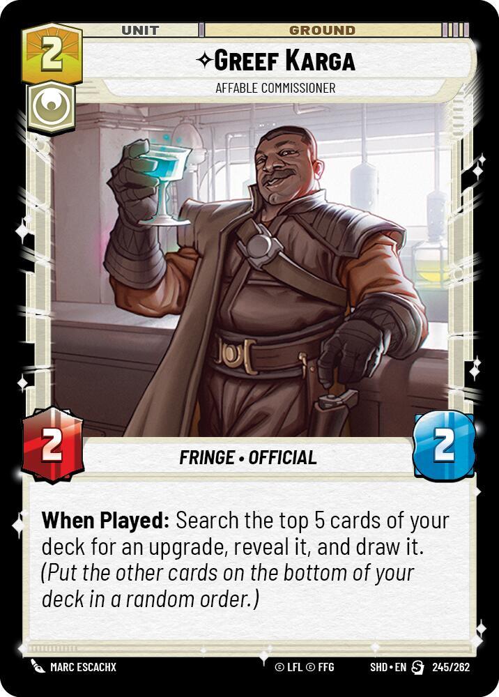 Greef Karga - Affable Commissioner, Shadows of the Galaxy 245/262