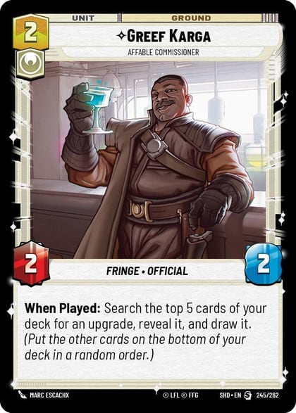 Greef Karga - Affable Commissioner, Shadows of the Galaxy 245/262
