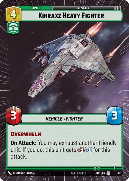 Kihraxz Heavy Fighter (Hyperspace), Shadows of the Galaxy 387