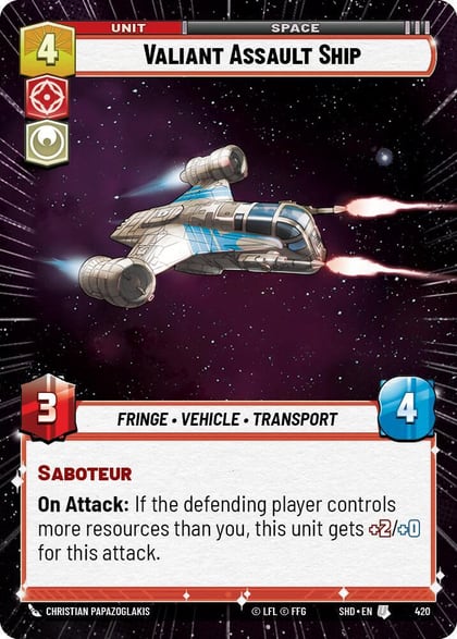 Valiant Assault Ship (Hyperspace), Shadows of the Galaxy 420