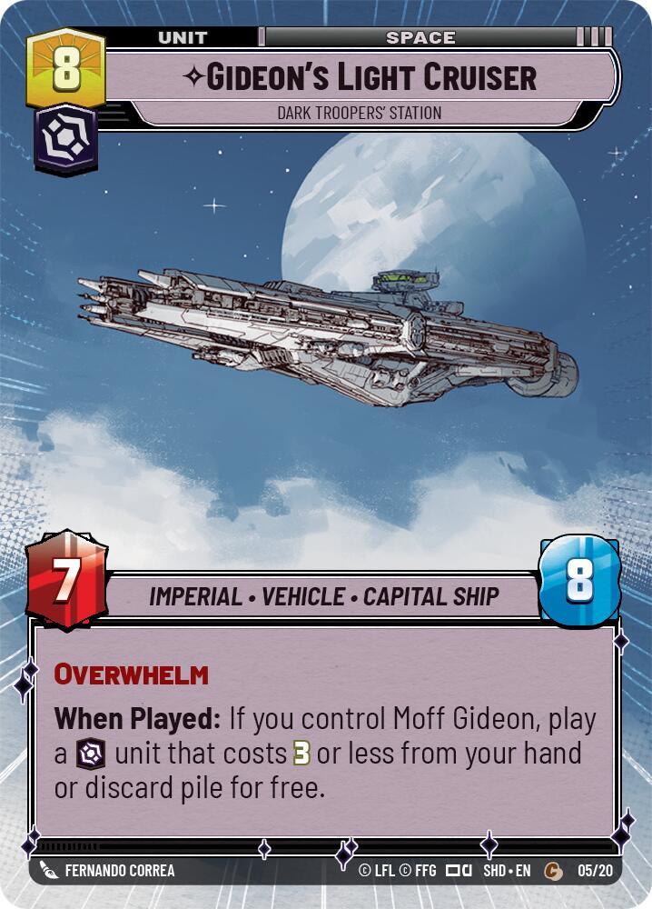 Gideon's Light Cruiser - Dark Troopers' Station (Hyperspace), Shadows of the Galaxy: Weekly Play Promos 05/20