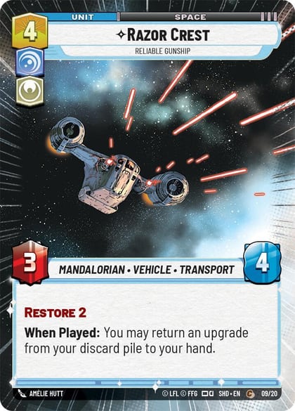 Razor Crest - Reliable Gunship (Hyperspace), Shadows of the Galaxy: Weekly Play Promos 09/20