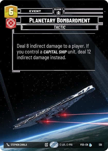 Planetary Bombardment (139), Sector and Regional Promos: Season 1 139