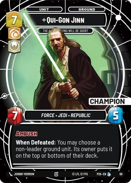 Qui-Gon Jinn - The Negotiations Will Be Short (Champion), Sector and Regional Promos: Season 1 68