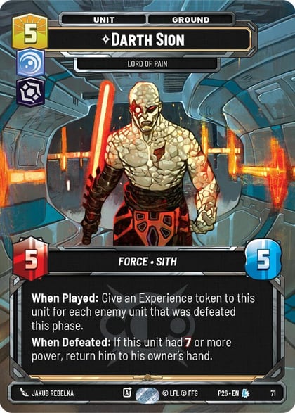 Darth Sion - Lord of Pain (71), Sector and Regional Promos: Season 1 71