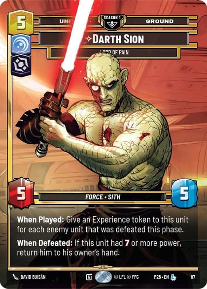 Darth Sion - Lord of Pain (87), Sector and Regional Promos: Season 1 87