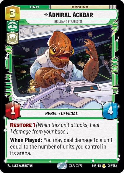 Admiral Ackbar - Brilliant Strategist, Spark of Rebellion 097/252