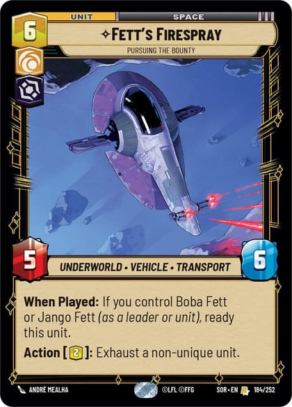 Fett's Firespray - Pursuing the Bounty, Spark of Rebellion 184/252
