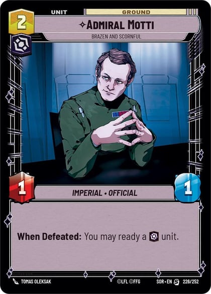 Admiral Motti - Brazen and Scornful, Spark of Rebellion 226/252