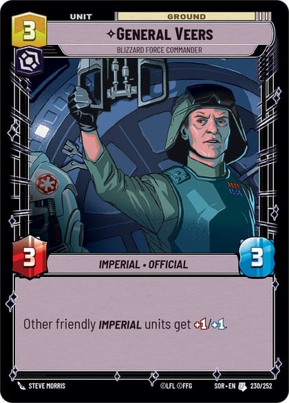 General Veers - Blizzard Force Commander, Spark of Rebellion 230/252