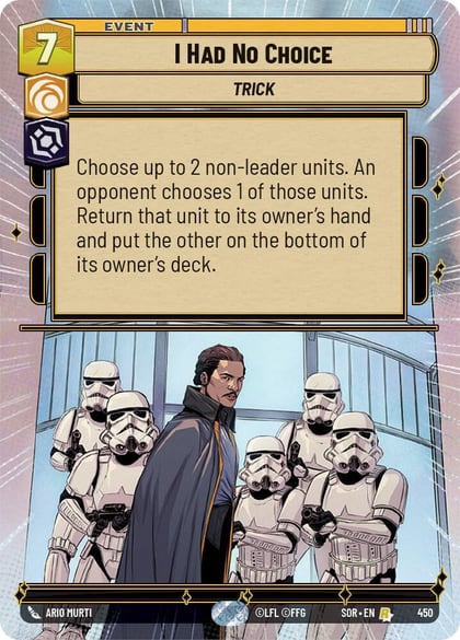I Had No Choice (Hyperspace), Spark of Rebellion 450