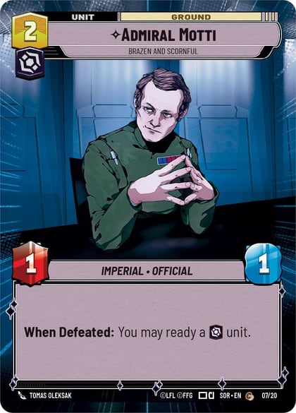 Admiral Motti - Brazen and Scornful (Hyperspace), Spark of Rebellion: Weekly Play Promos 07/20