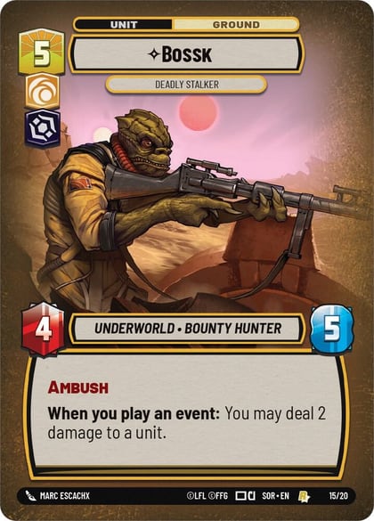 Bossk - Deadly Stalker, Spark of Rebellion: Weekly Play Promos 15/20