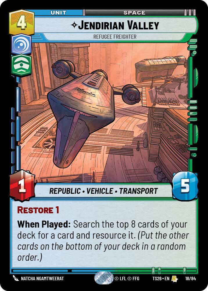Jendirian Valley - Refugee Freighter, Twin Suns 18/84