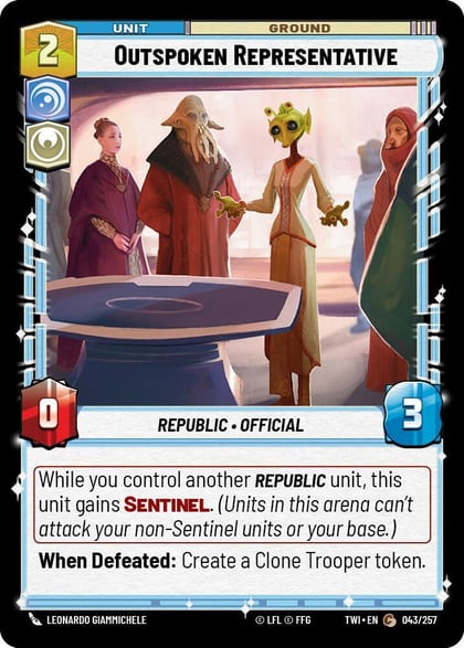 Outspoken Representative, Twilight of the Republic 043/257