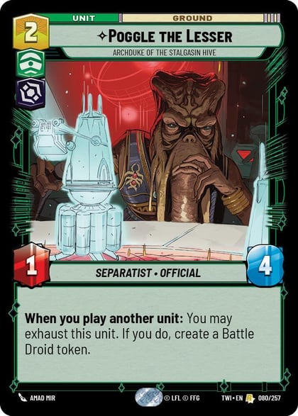 Poggle the Lesser - Archduke of the Stalgasin Hive, Twilight of the Republic 080/257