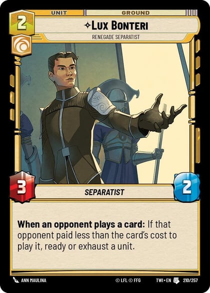 Lux Bonteri - Renegade Separatist, Twilight of the Republic 210/257