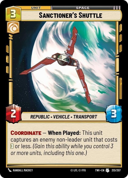 Sanctioner's Shuttle, Twilight of the Republic 213/257