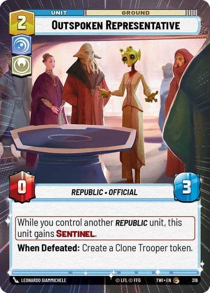 Outspoken Representative (Hyperspace), Twilight of the Republic 316