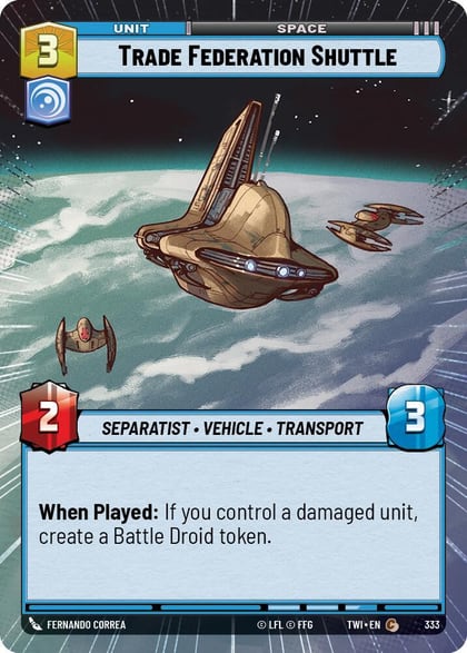 Trade Federation Shuttle (Hyperspace), Twilight of the Republic 333