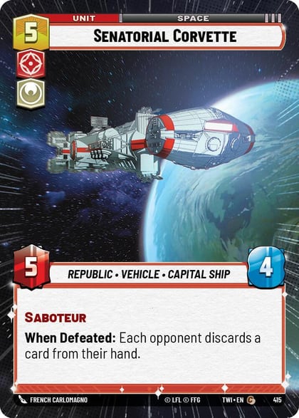 Senatorial Corvette (Hyperspace), Twilight of the Republic 415