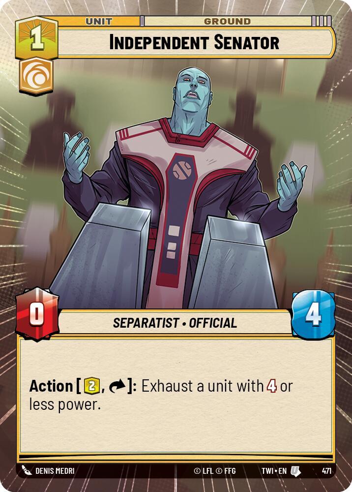 Independent Senator (Hyperspace), Twilight of the Republic 471