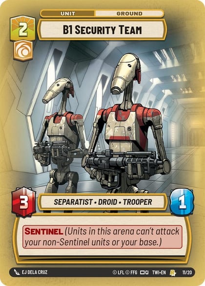 B1 Security Team, Twilight of the Republic: Weekly Play Promos 11/20