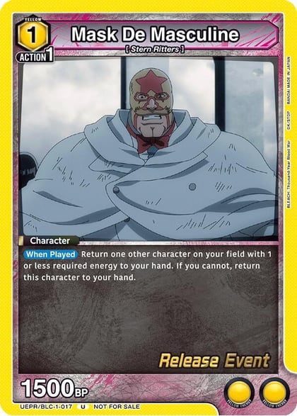 Mask De Masculine, UE01BT: BLEACH: Thousand-Year Blood War Release Event Cards UEPR/BLC-1-017