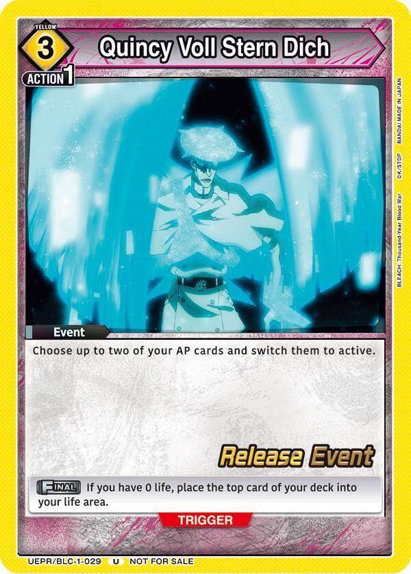 Quincy Voll Stern Dich, UE01BT: BLEACH: Thousand-Year Blood War Release Event Cards UEPR/BLC-1-029