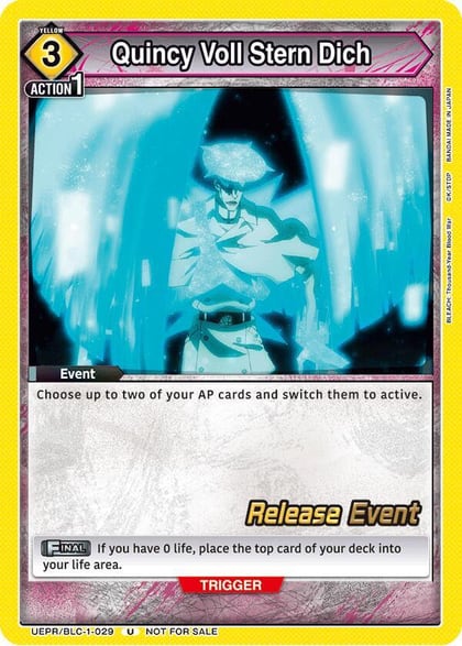 Quincy Voll Stern Dich, UE01BT: BLEACH: Thousand-Year Blood War Release Event Cards UEPR/BLC-1-029