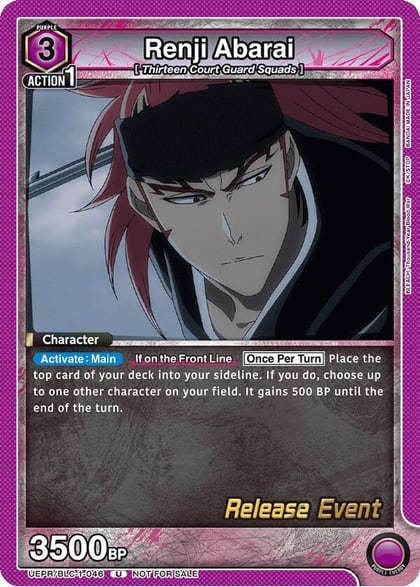 Renji Abarai (046), UE01BT: BLEACH: Thousand-Year Blood War Release Event Cards UEPR/BLC-1-046