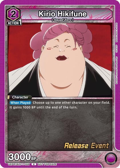 Kirio Hikifune, UE01BT: BLEACH: Thousand-Year Blood War Release Event Cards UEPR/BLC-1-059