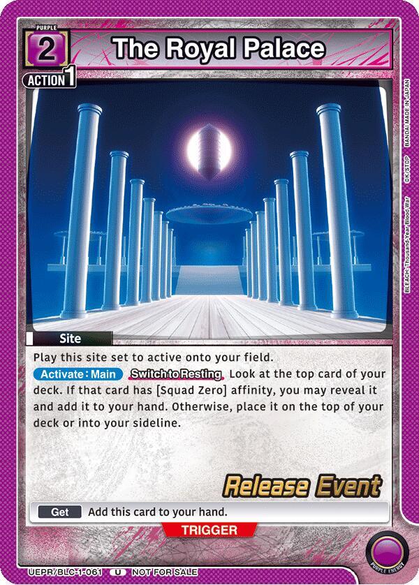 The Royal Palace, UE01BT: BLEACH: Thousand-Year Blood War Release Event Cards UEPR/BLC-1-061