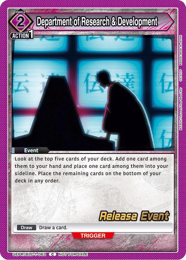 Department of Research & Development, UE01BT: BLEACH: Thousand-Year Blood War Release Event Cards UEPR/BLC-1-063