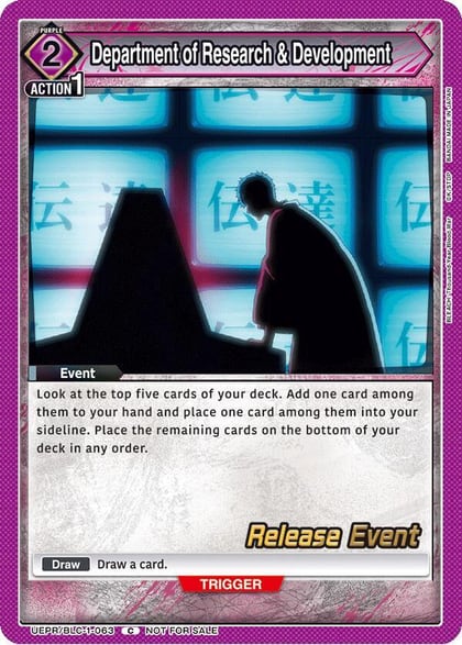 Department of Research & Development, UE01BT: BLEACH: Thousand-Year Blood War Release Event Cards UEPR/BLC-1-063