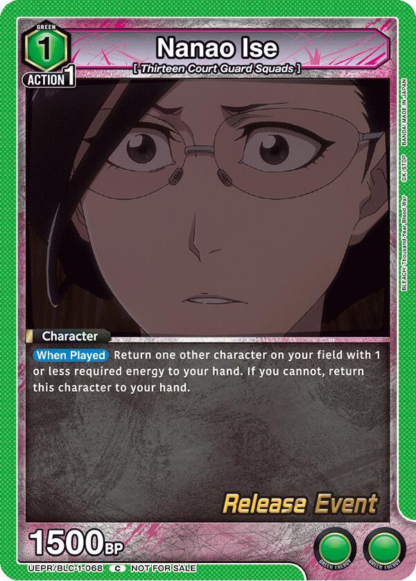 Nanao Ise, UE01BT: BLEACH: Thousand-Year Blood War Release Event Cards UEPR/BLC-1-068