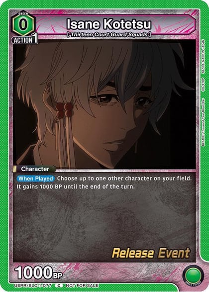 Isane Kotetsu, UE01BT: BLEACH: Thousand-Year Blood War Release Event Cards UEPR/BLC-1-077